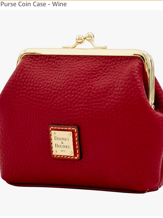 Dooney & Bourke Handbags - Dooney & Bourke Wine Red Pebble Leather Kiss-Lock Coin Purse NWOT (SOLD OUT)